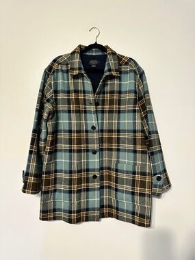 Pendleton MacKellar Tartan Plaid Virgin Wool Chore Coat Jacket Shacket Large
